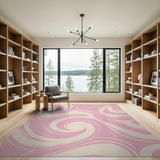 Swirling Pink Marble Area Rug