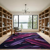 Abstract Area Purple Brushstroke Abstract Area Rug