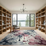 Abstract Pink Purple Watercolor Splash Area Rug