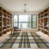 Brown and Tan Brown Tan Plaid Checkered Area Rug