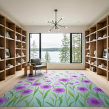 Purple Cosmos Floral Area Rug