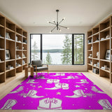 Pink Cowboy Boots Stars Western Rug