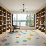Multi-color and Patterns Vibrant Multi-Color Polka Dot Area Rug
