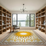 Golden Sunburst Persian Area Rug