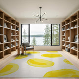 Cheerful Yellow Banana Peel Watercolor Rug