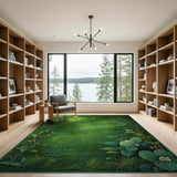 Lush Emerald Moss Ivy Vine Area Rug