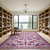 Purple Mushroom Boho Area Rug