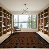 Tribal Spider Motif Brown Area Rug