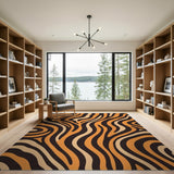 Orange Abstract Area Bold Orange Tiger Stripe Area Rug