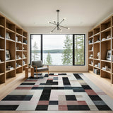 Modern Geometric Multi-Color Patchwork Area Rug