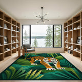 Roaring Jungle Tiger Area Rug
