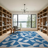 Blue Abstract Floral Area Rug