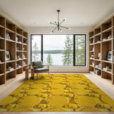 Yellow Rivet Bolt Grid Area Rug
