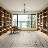 Abstract Birch Grove Beige Area Rug