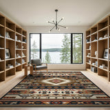 Southwestern Southwestern Geometric Brown Tan Area Rug