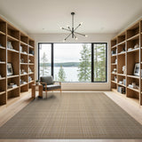 Geometric Modern Beige and Neutral Beige Woven Grid Area Rug