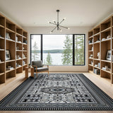 Black White Heritage Tribal No. 3 Area Rug