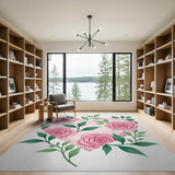 Heart of Pink Roses Area Rug