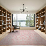 Vintage Pink Persian Floral Area Rug