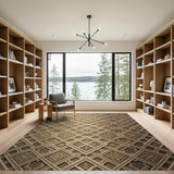 Intricate Beige Gold Lattice Area Rug