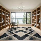Bold Geometric Black White No. 5 Area Rug