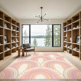 Pastel Rainbow Arch Kids Area Rug