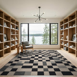 Geometric Modern Modern Geometric Black White Area Rug