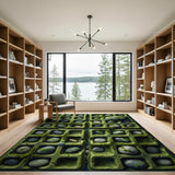 Mossy Green Egg Carton Area Rug