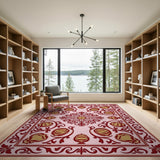 Ornate Pink Pomegranate Persian Area Rug