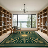 Art Deco Sunburst Geometric Area Rug