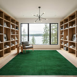 Emerald Green Textured Geometric Dot Rug