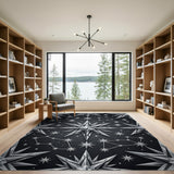 Silver Constellation Geometric Area Rug