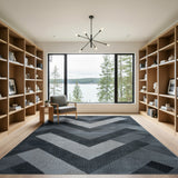 Geometric Modern Grey Modern Grey Zigzag Geometric Area Rug