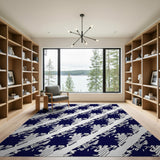 Navy Houndstooth Geometric Area Rug