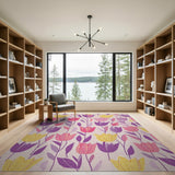 Vibrant Tulip Garden Multi-Color Area Rug