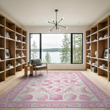 Pink Seashell Coastal Area Rug