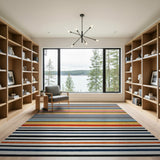 Vibrant Multi-color and Patterns Vibrant Multi-Color Striped Geometric Area Rug