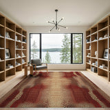 Red Crocodile Scale Texture Area Rug