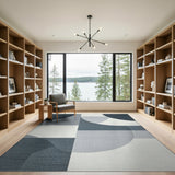 Grey Abstract Geometric Modern Area Rug
