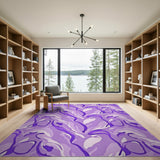 Purple Fluid Abstract Area Rug