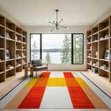 Bold H-Shaped Geometric Stripe Area Rug