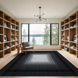 Black White Halftone Fade Area Rug