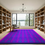Purple Polka Dot Grid Area Rug