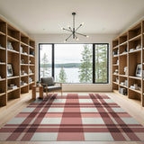 Tan Brown Buffalo Check Rustic Area Rug
