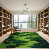 Lush Green Forest Valley Area Rug