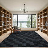 Modern Grey Hexagon Area Rug