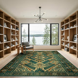 Teal Heritage Tribal Geometric Rug