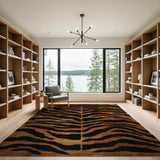 Burnt Orange Tiger Stripe Area Rug