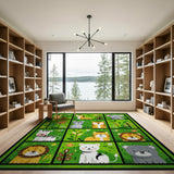 Cute Cartoon Jungle Animals Area Rug