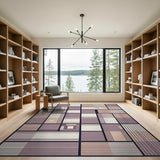 Purple Geometric Patchwork Area Rug